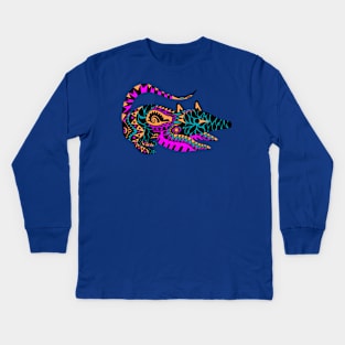 opossum zarigueya in mariachi colors ecopop Kids Long Sleeve T-Shirt